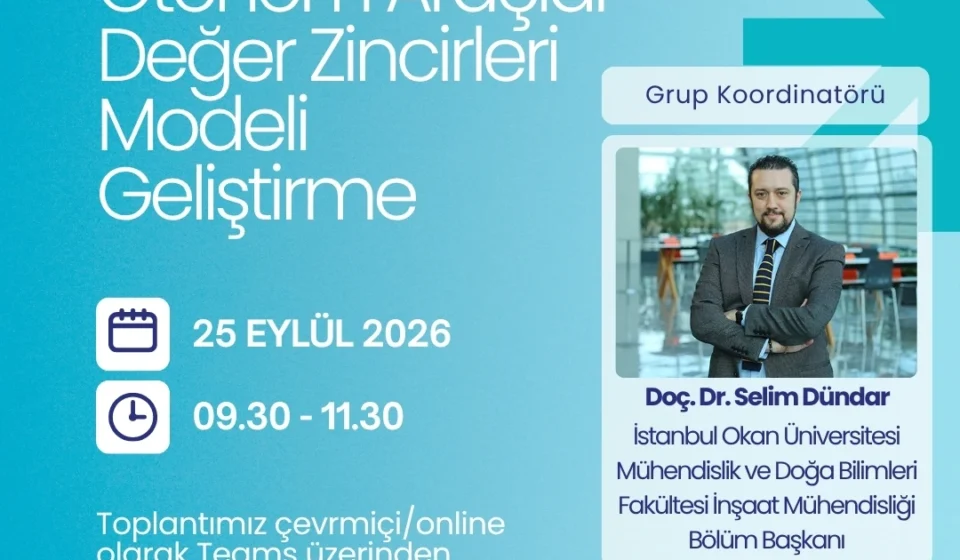 Bağlantılı ve Otonom Araçlar Değer Zincirleri Modeli Geliştirme Çalışma Grubu toplantımızı gerçekleştiriyoruz